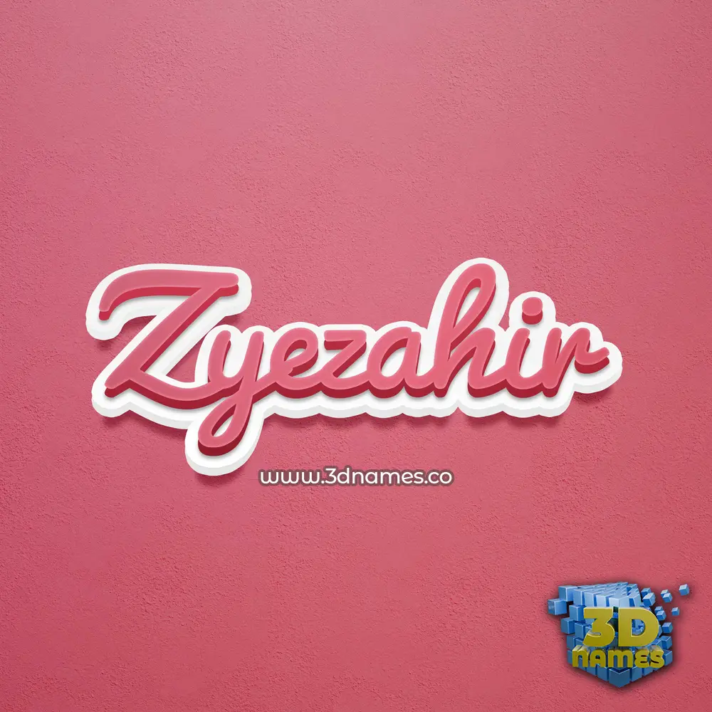 zyezahir in Red Scribble style - 3D name wallpaper