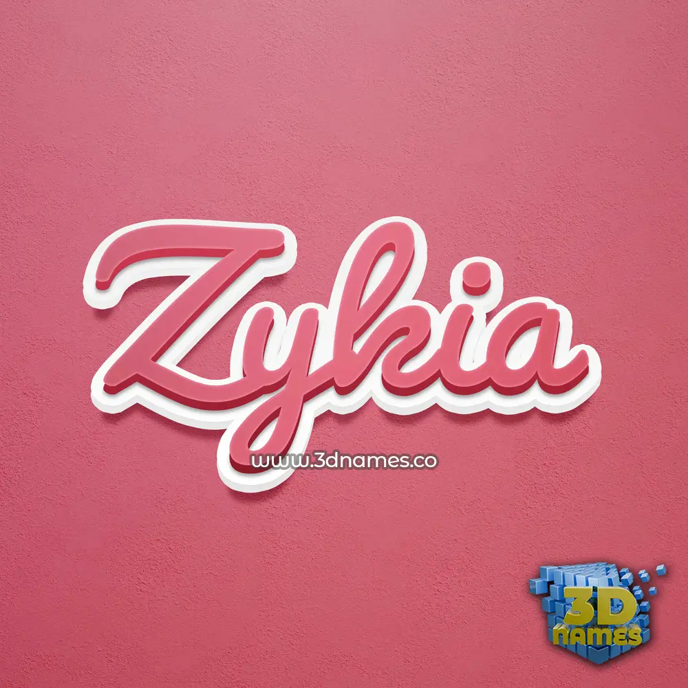zykia in Red Scribble style - 3D name wallpaper