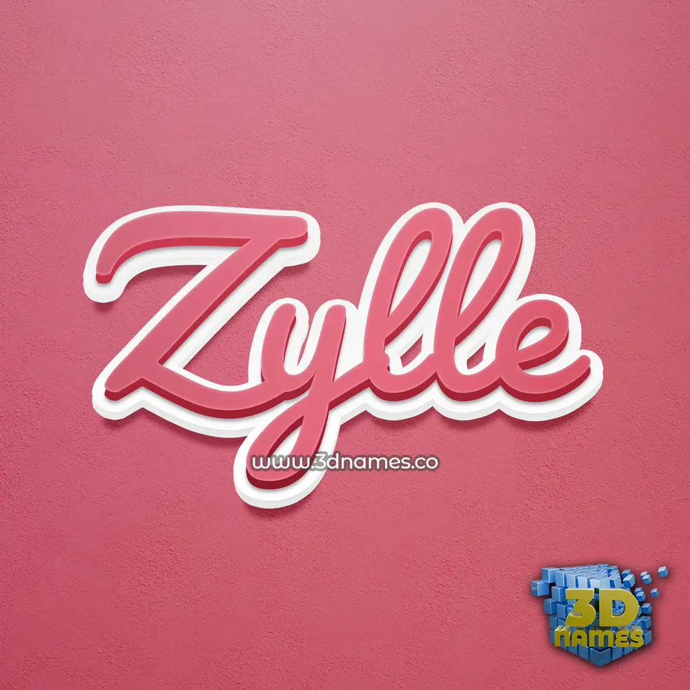 zylle in Red Scribble style - 3D name wallpaper