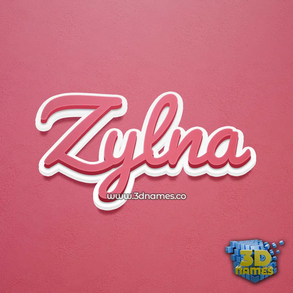 zylna in Red Scribble style - 3D name wallpaper