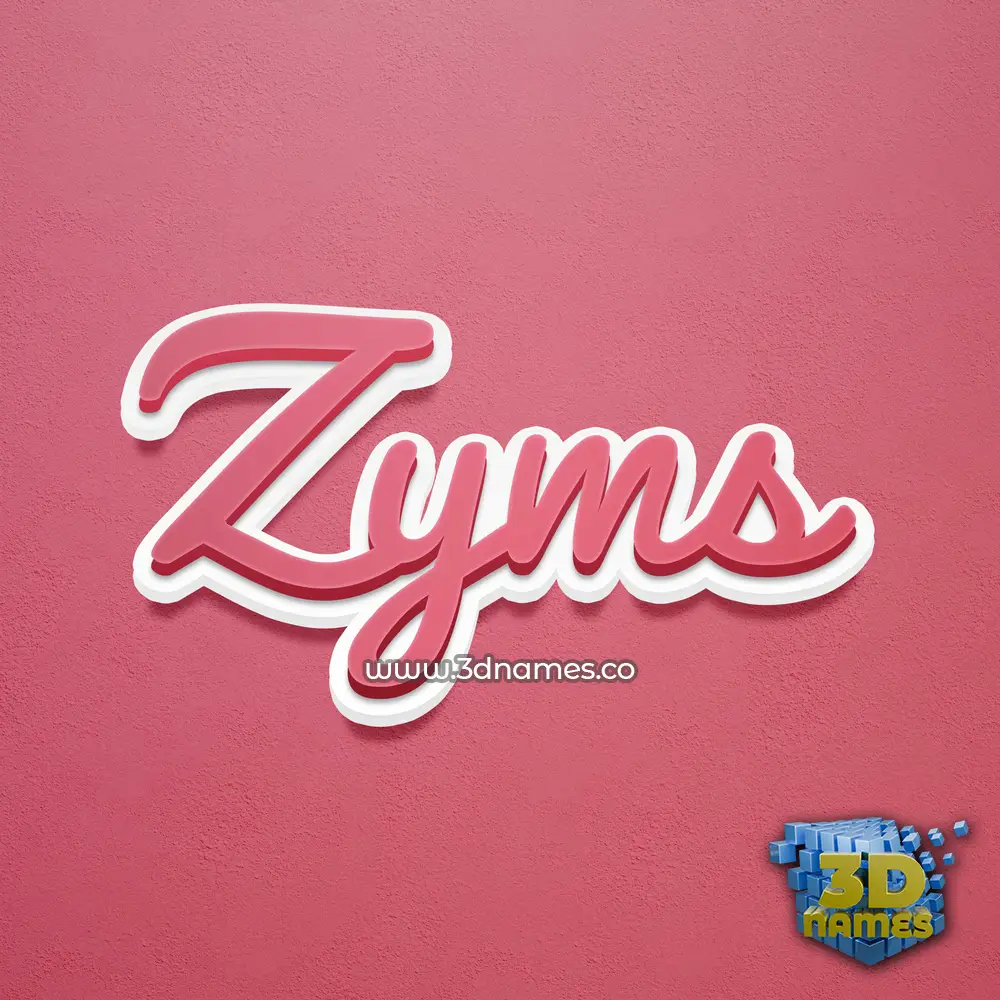 zyms in Red Scribble style - 3D name wallpaper