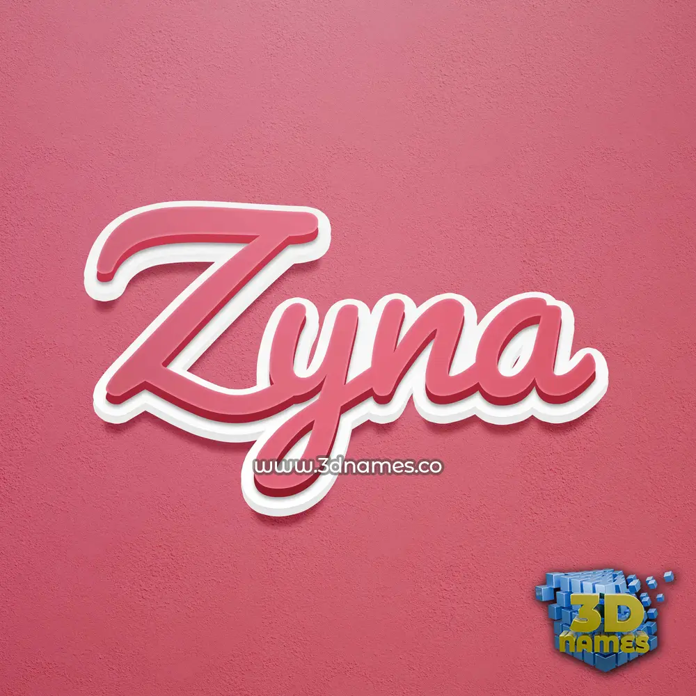zyna in Red Scribble style - 3D name wallpaper