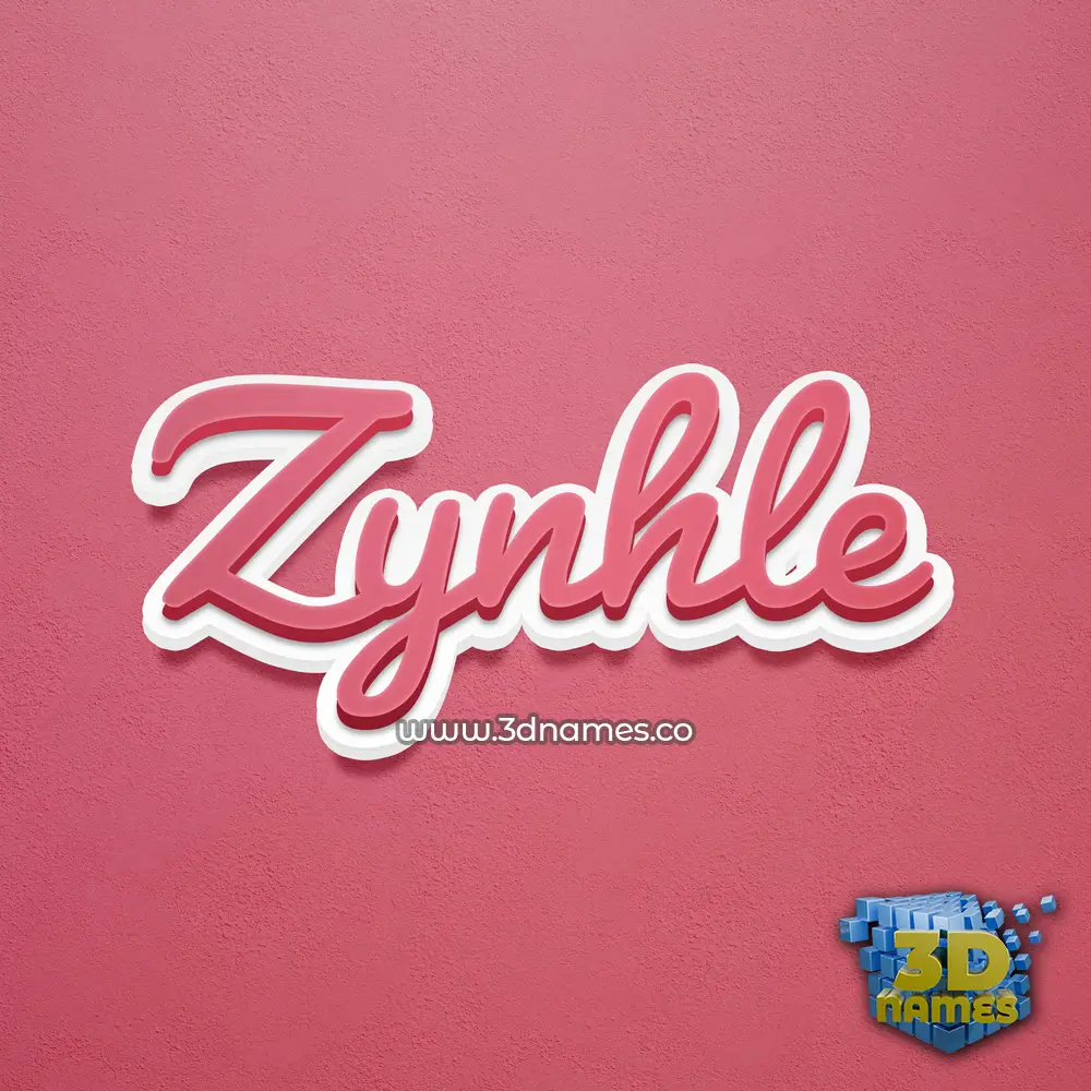 zynhle in Red Scribble style - 3D name wallpaper