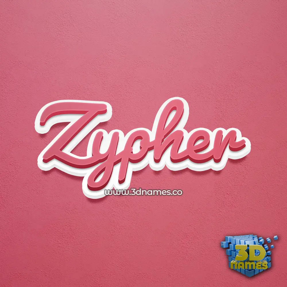 zypher in Red Scribble style - 3D name wallpaper