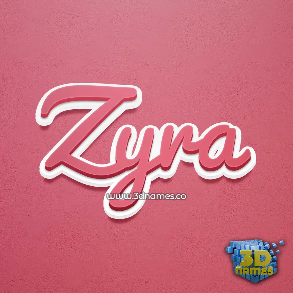 zyra in Red Scribble style - 3D name wallpaper