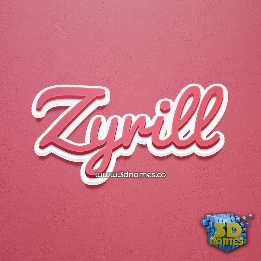 zyrill in Red Scribble style - 3D name wallpaper