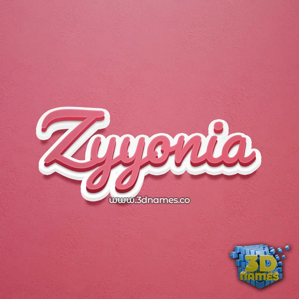 zyyonia in Red Scribble style - 3D name wallpaper