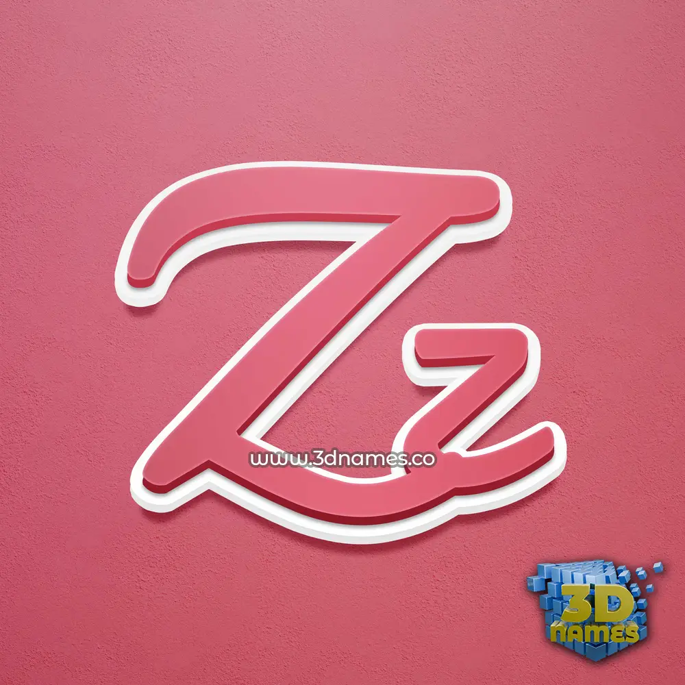 zz in Red Scribble style - 3D name wallpaper