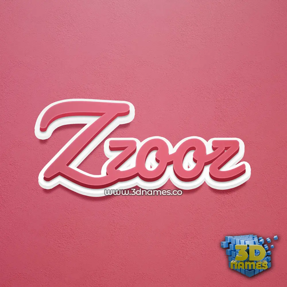 zzooz in Red Scribble style - 3D name wallpaper