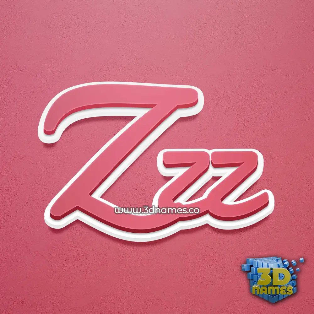 zzz in Red Scribble style - 3D name wallpaper