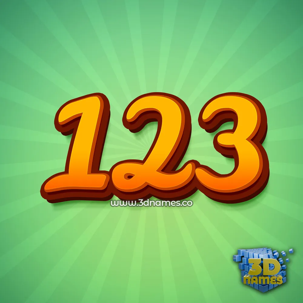 123 in Green Rays style - 3D name wallpaper