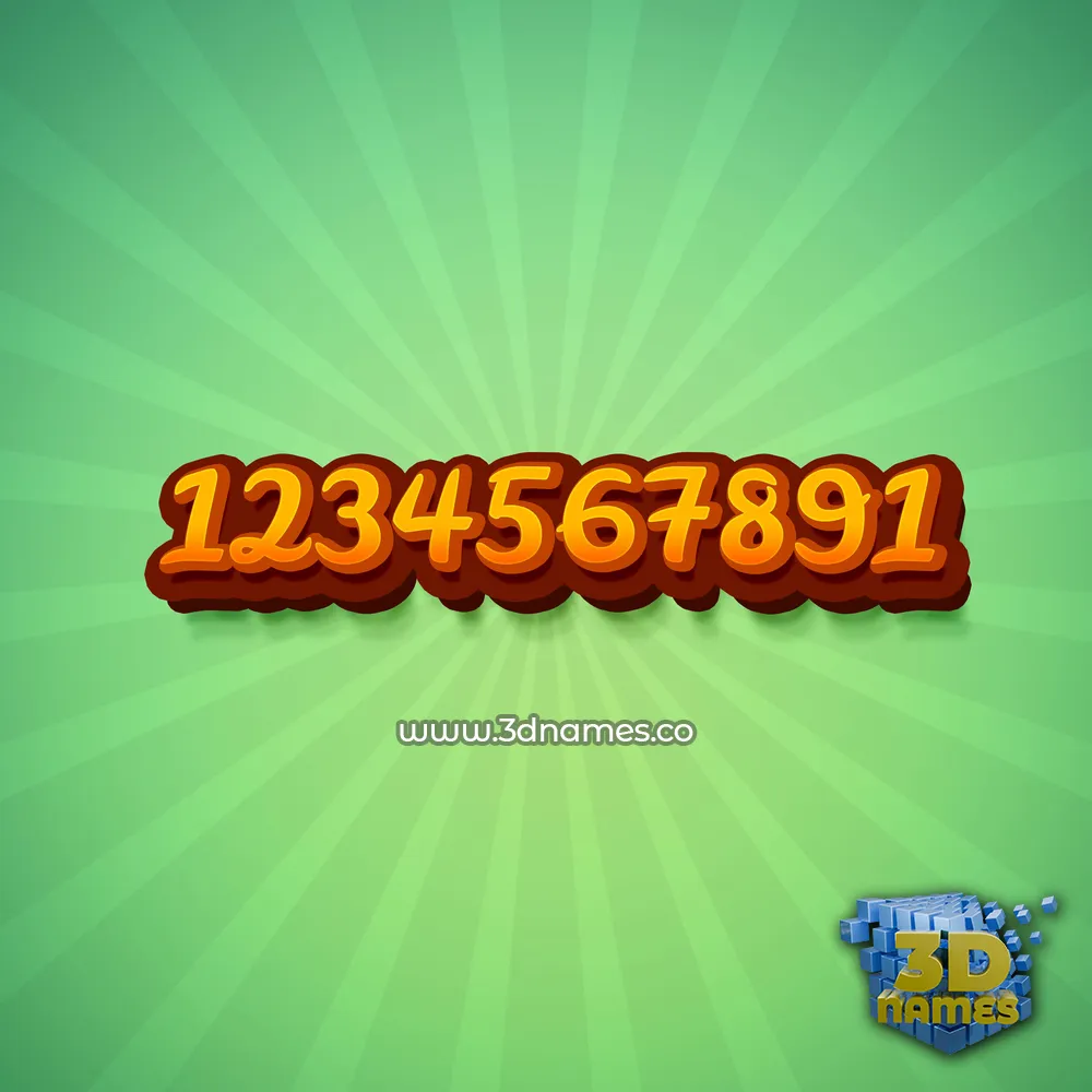 1234567891 in Green Rays style - 3D name wallpaper