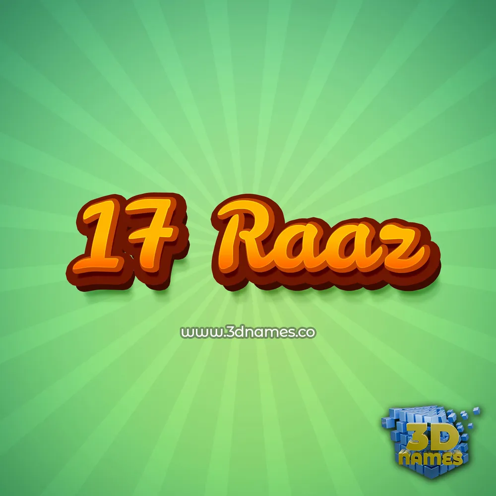 17 raaz in Green Rays style - 3D name wallpaper