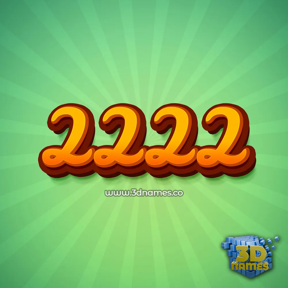 2222 in Green Rays style - 3D name wallpaper