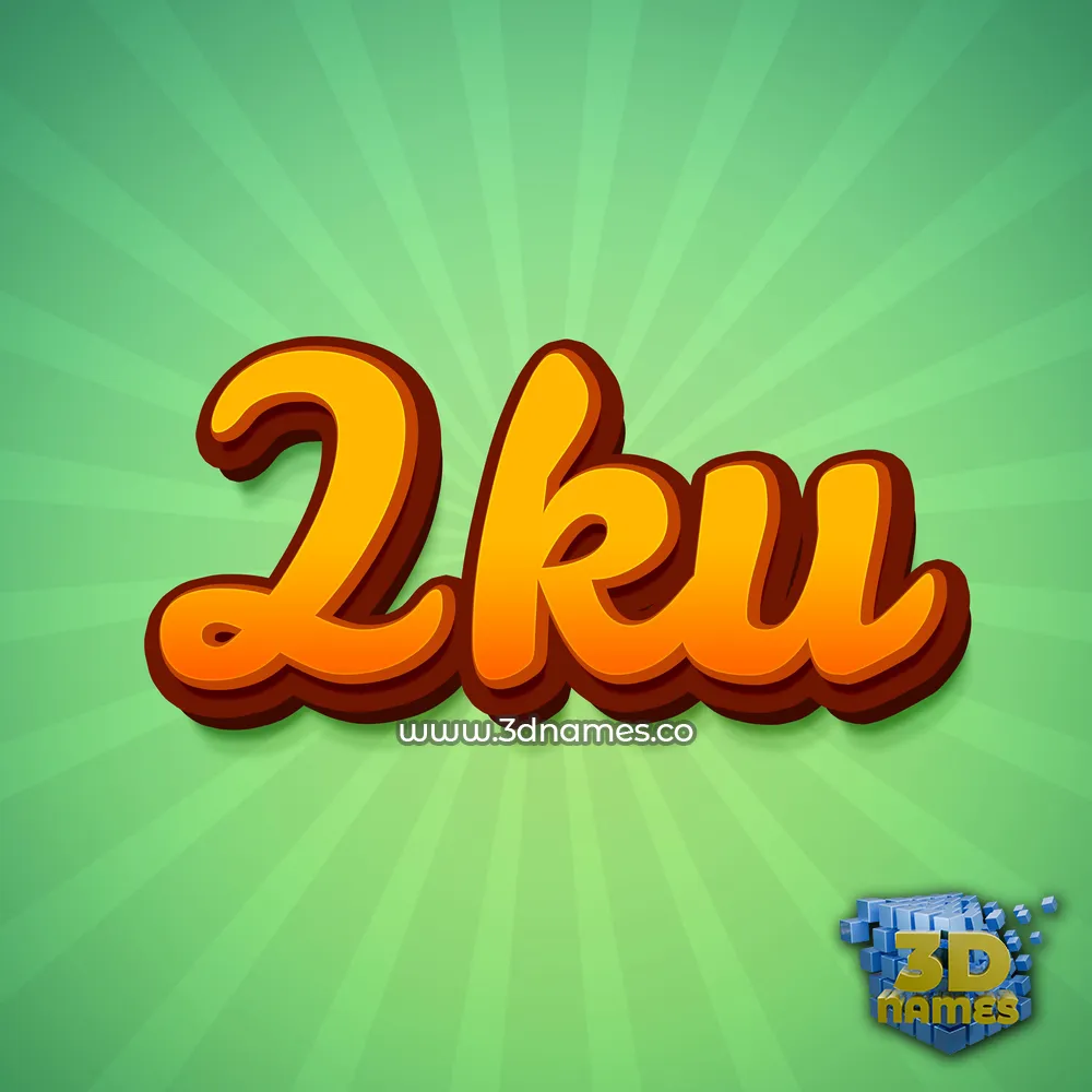 2ku in Green Rays style - 3D name wallpaper