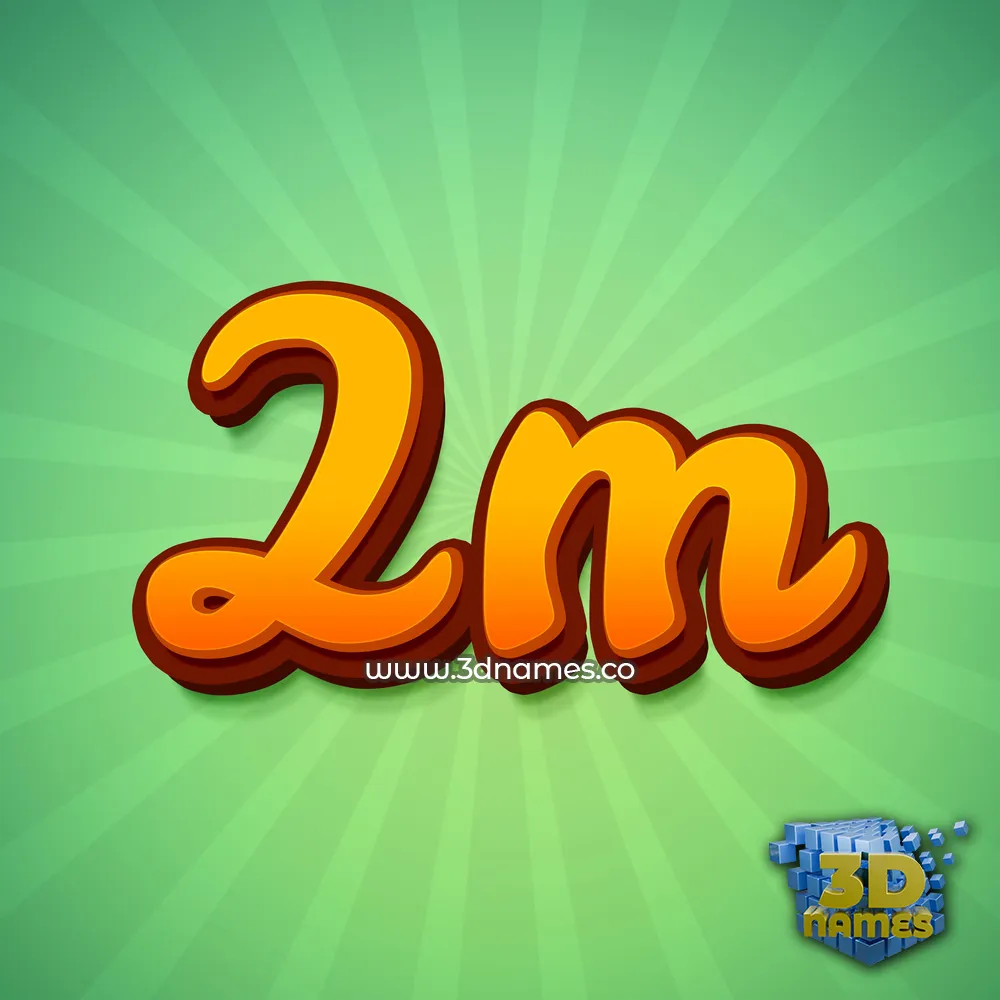 2m in Green Rays style - 3D name wallpaper