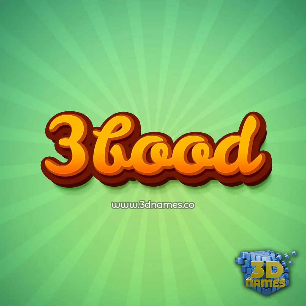 3bood in Green Rays style - 3D name wallpaper