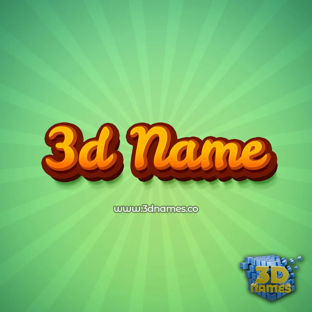 3d name in Green Rays style - 3D name wallpaper