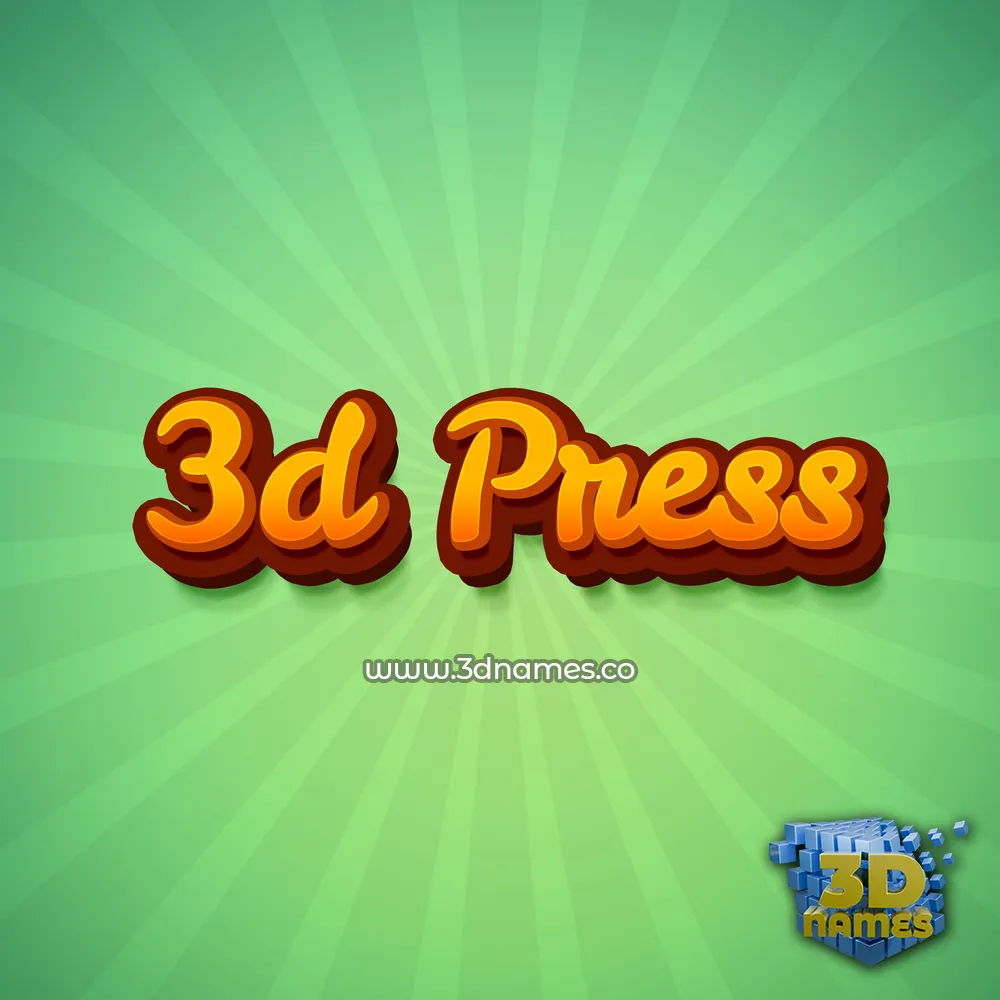 3d press in Green Rays style - 3D name wallpaper
