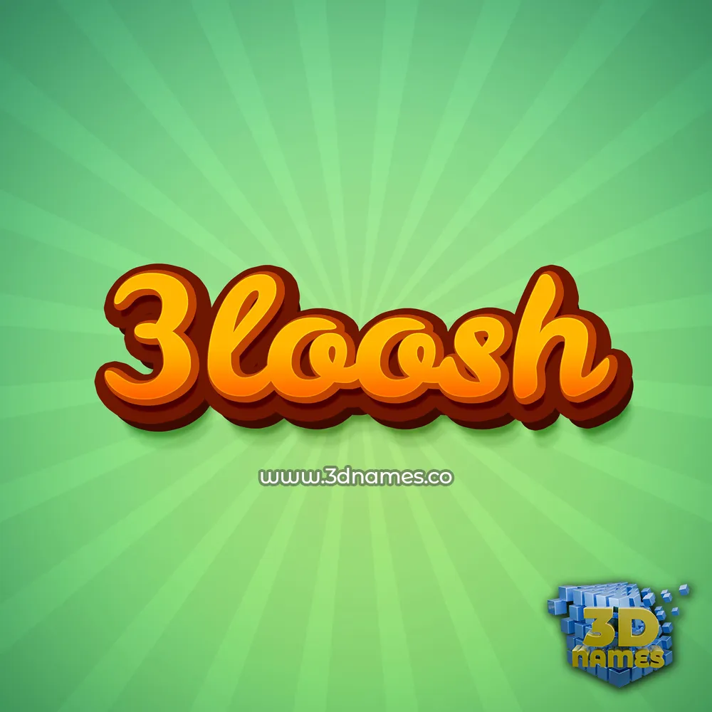3loosh in Green Rays style - 3D name wallpaper