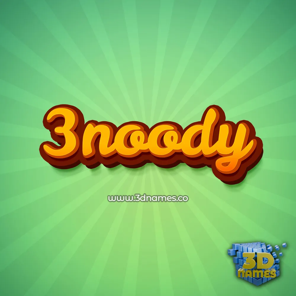 3noody in Green Rays style - 3D name wallpaper