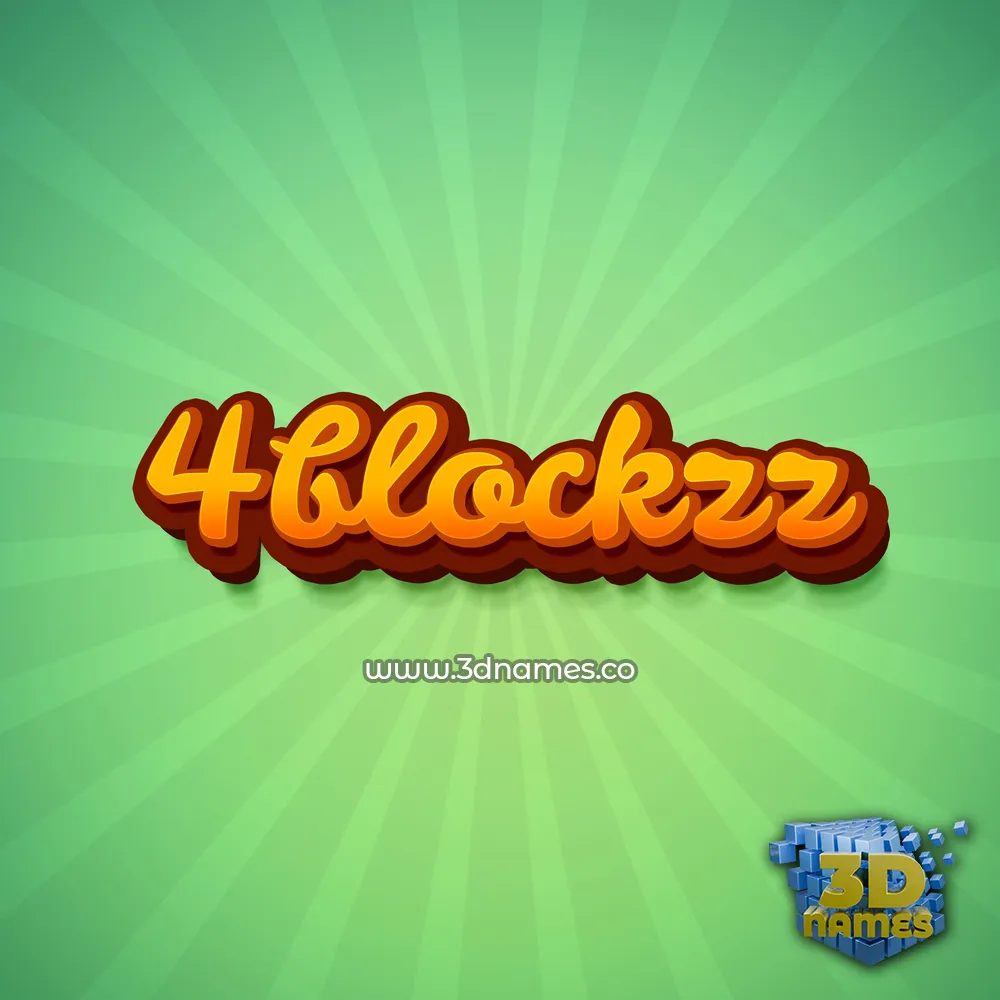 4blockzz in Green Rays style - 3D name wallpaper