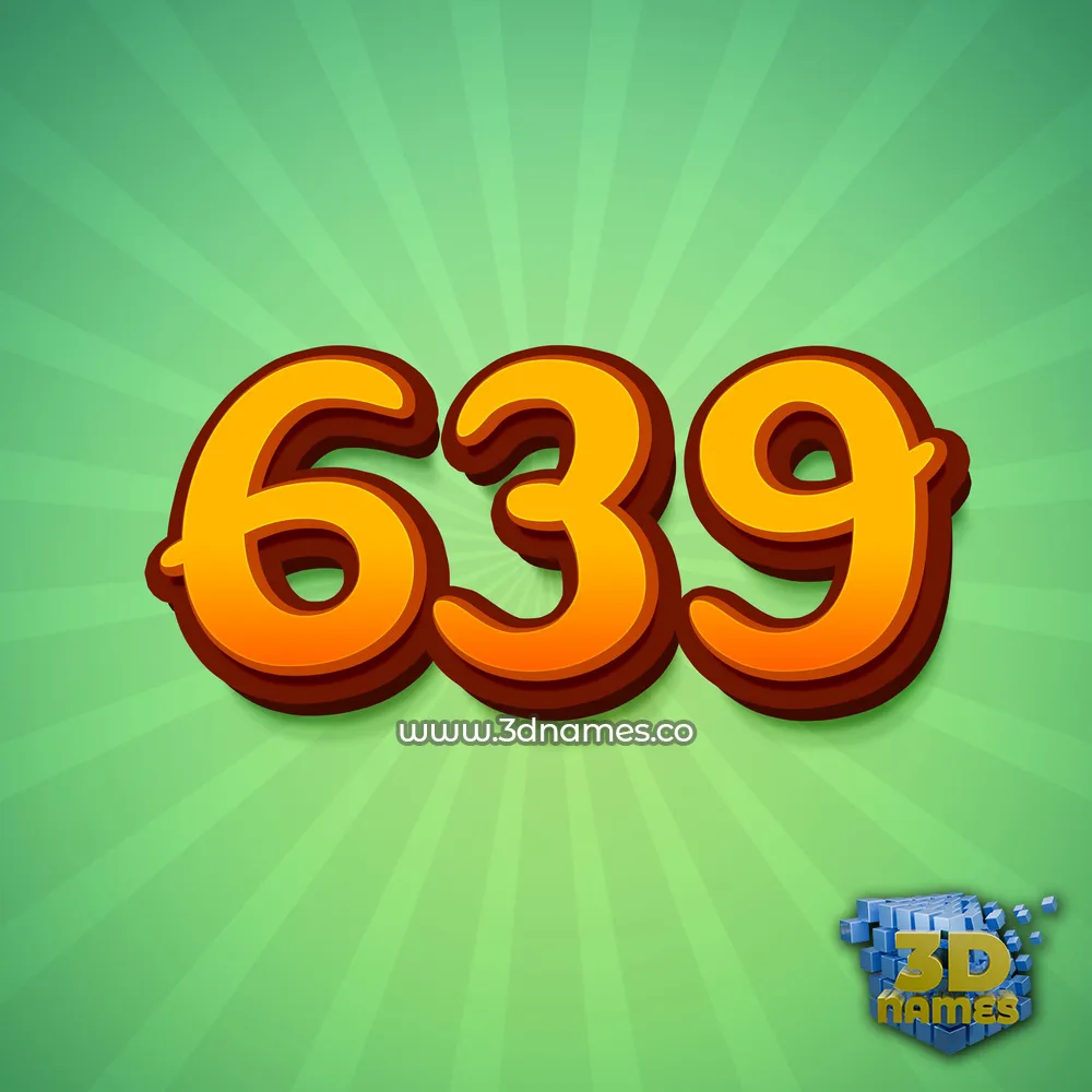 639 in Green Rays style - 3D name wallpaper
