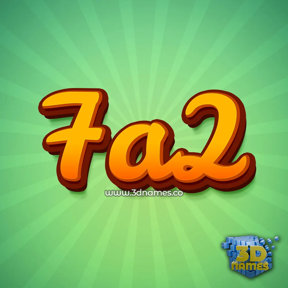 7a2 in Green Rays style - 3D name wallpaper