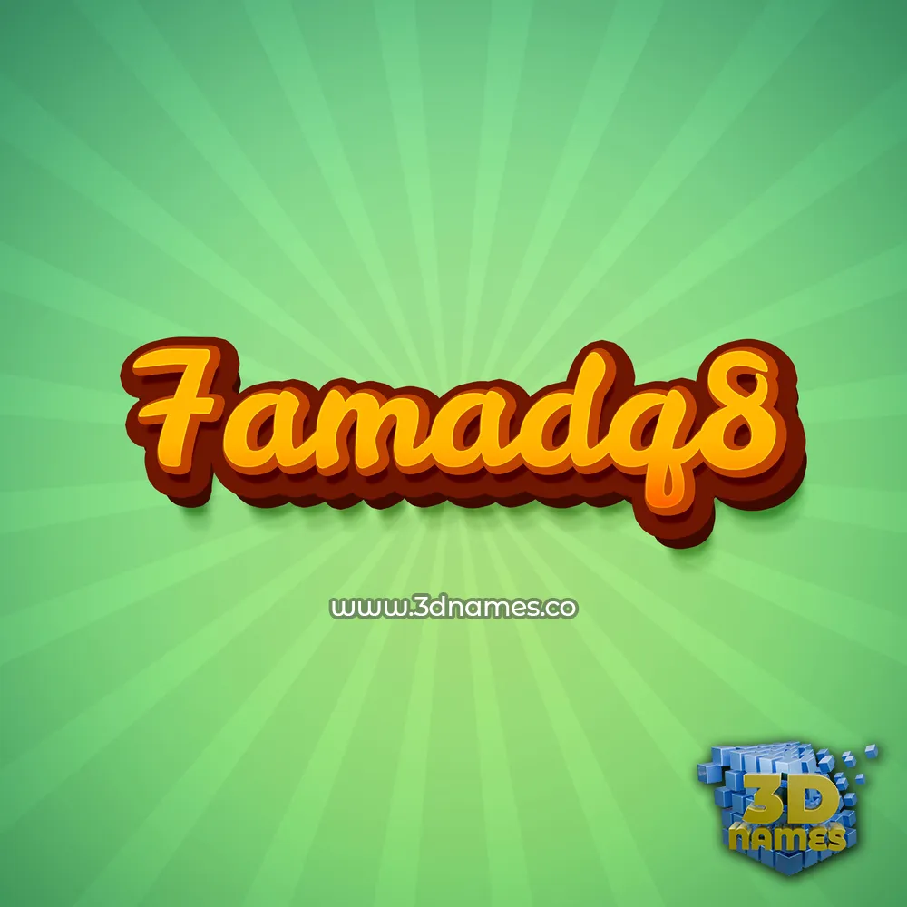 7amadq8 in Green Rays style - 3D name wallpaper