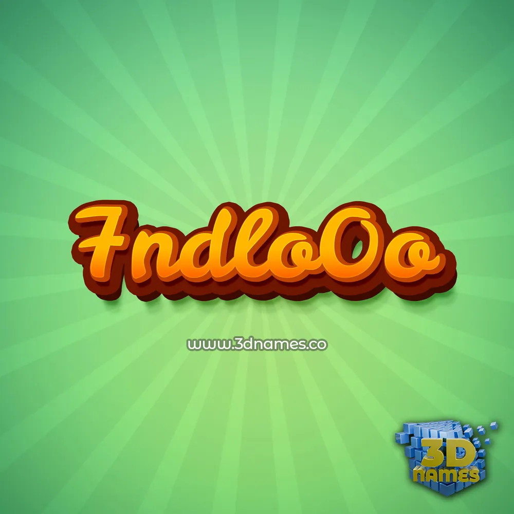 7ndlo0o in Green Rays style - 3D name wallpaper