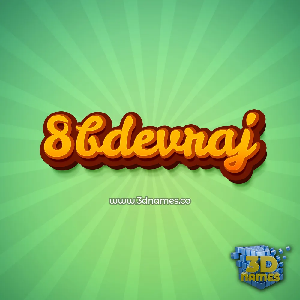 8bdevraj in Green Rays style - 3D name wallpaper