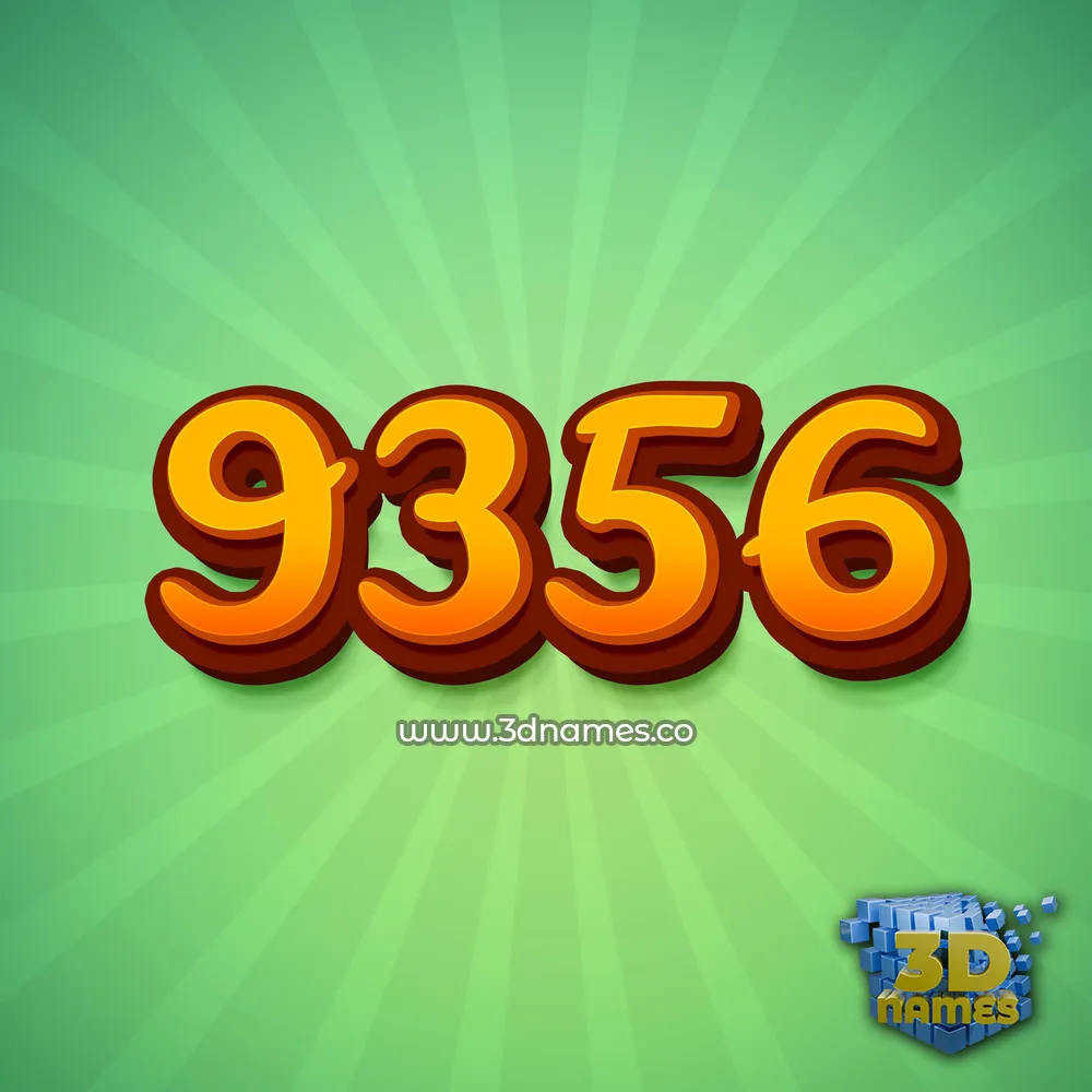 9356 in Green Rays style - 3D name wallpaper