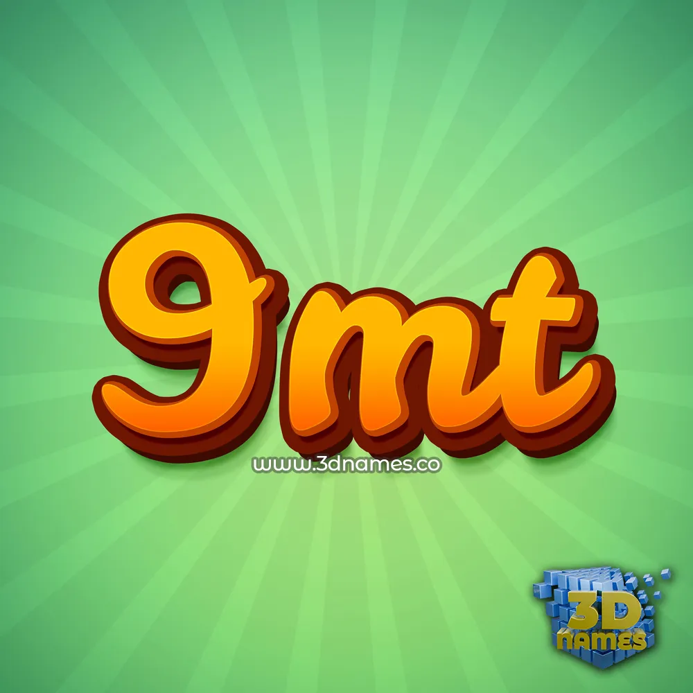 9mt in Green Rays style - 3D name wallpaper