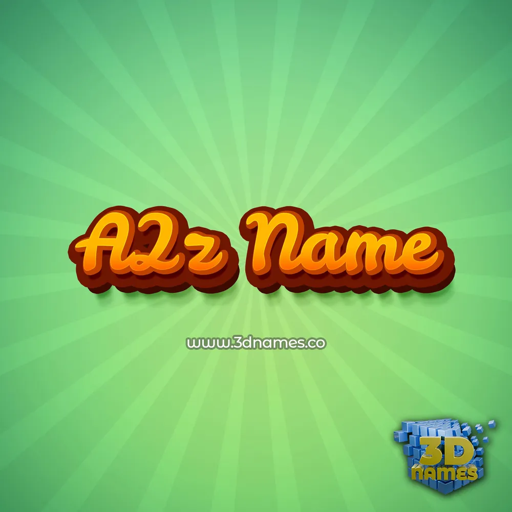 a2z name in Green Rays style - 3D name wallpaper