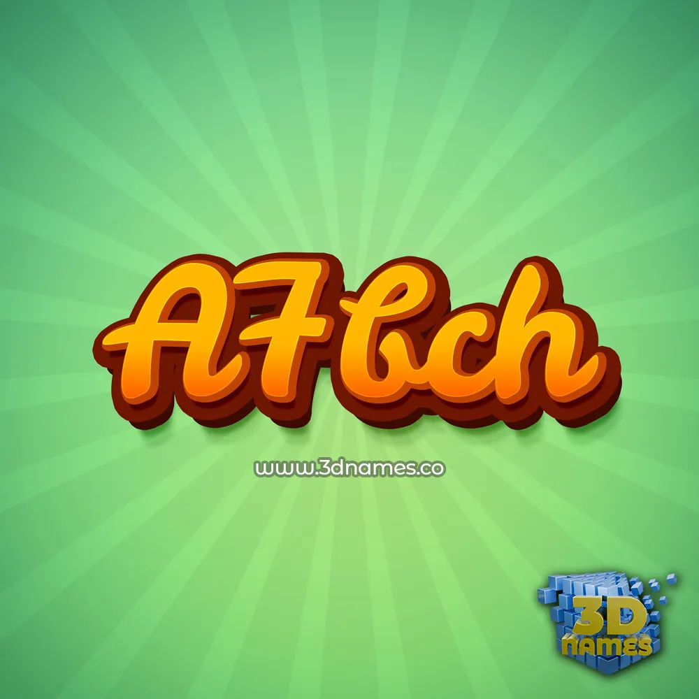 a7bch in Green Rays style - 3D name wallpaper