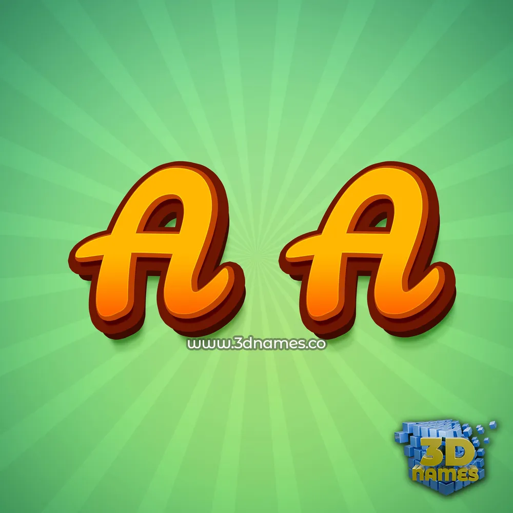 a a in Green Rays style - 3D name wallpaper