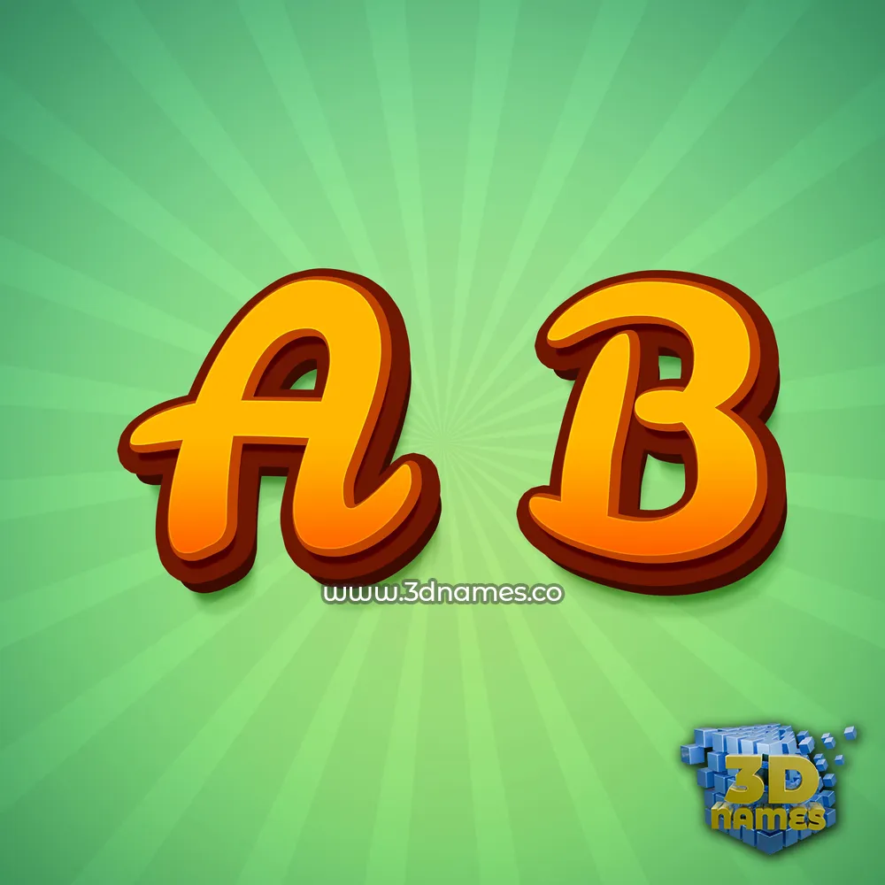 a b in Green Rays style - 3D name wallpaper