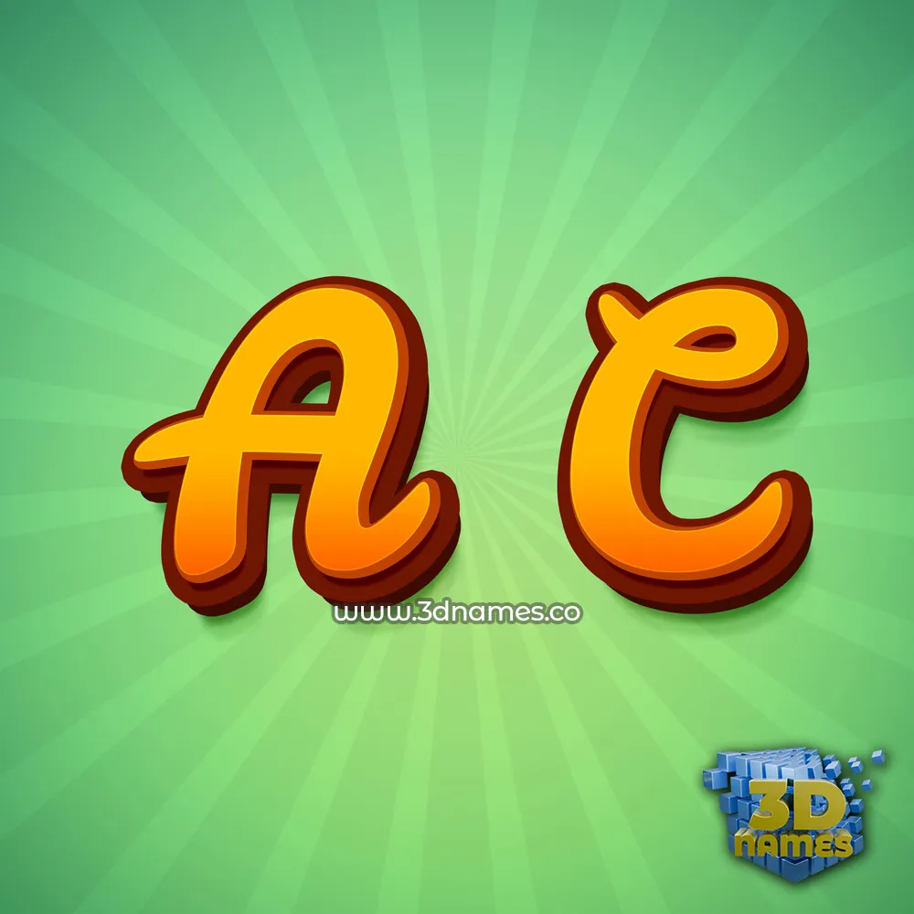 a c in Green Rays style - 3D name wallpaper