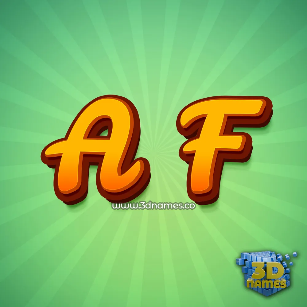 a f in Green Rays style - 3D name wallpaper