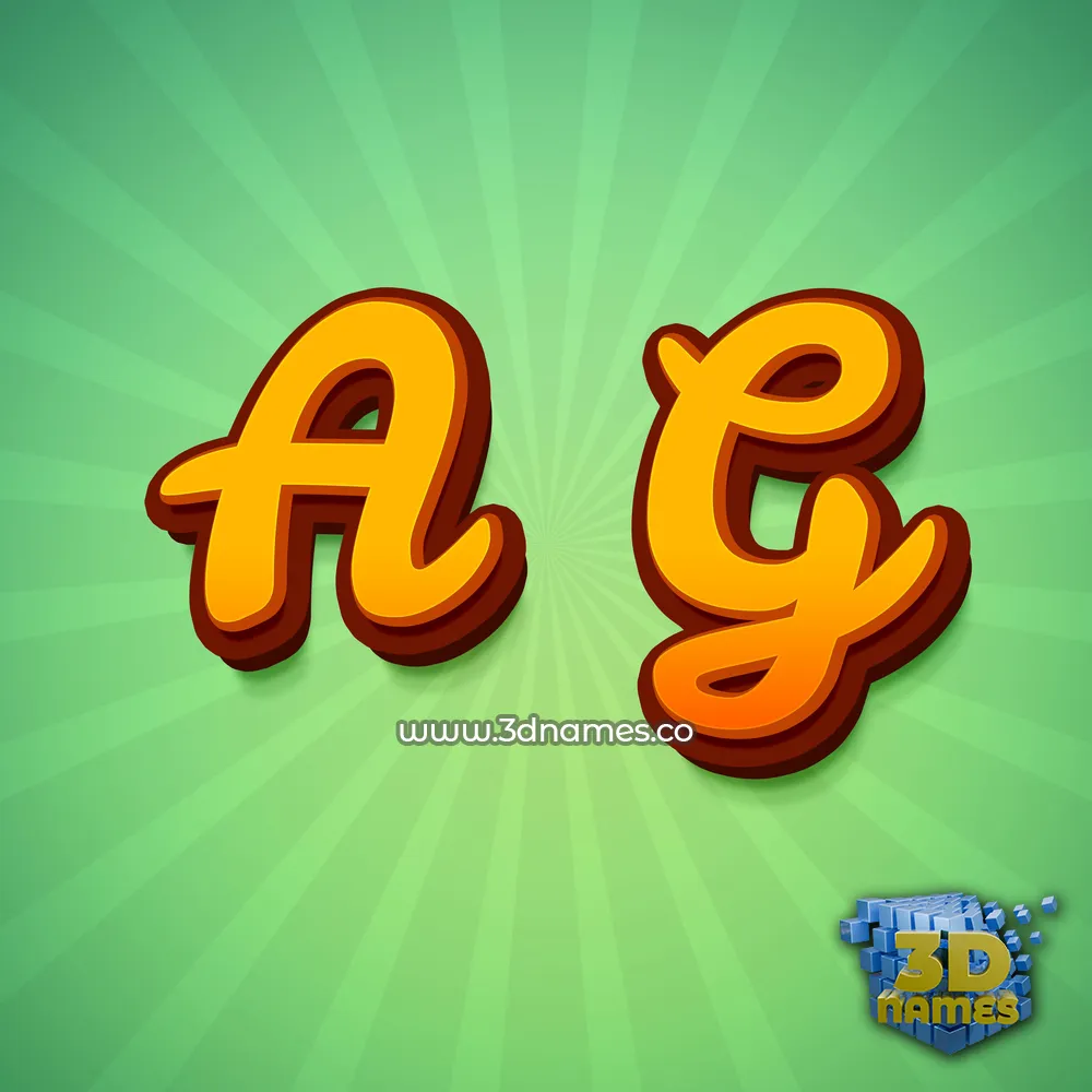 a g in Green Rays style - 3D name wallpaper