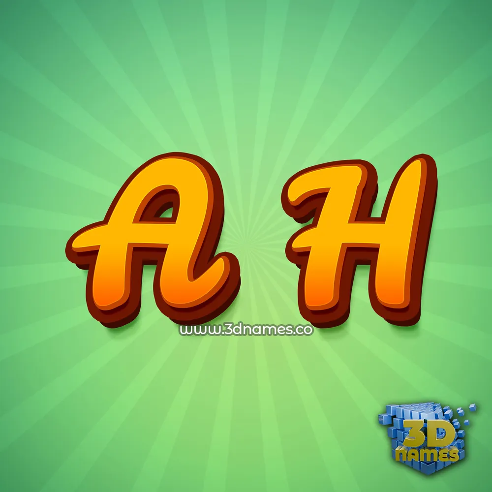 a h in Green Rays style - 3D name wallpaper