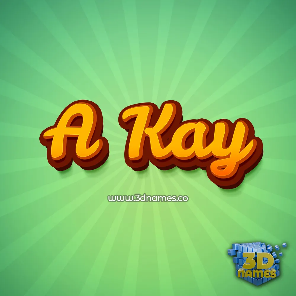 a kay in Green Rays style - 3D name wallpaper