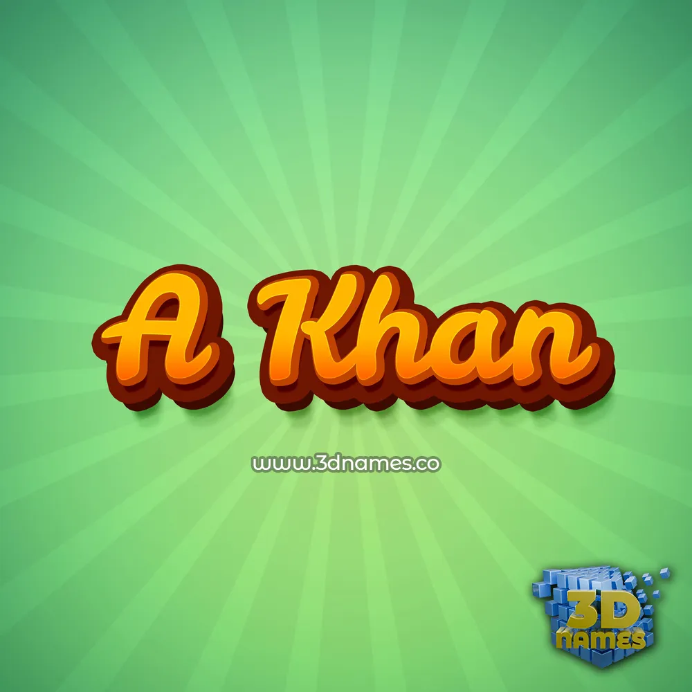 a khan in Green Rays style - 3D name wallpaper
