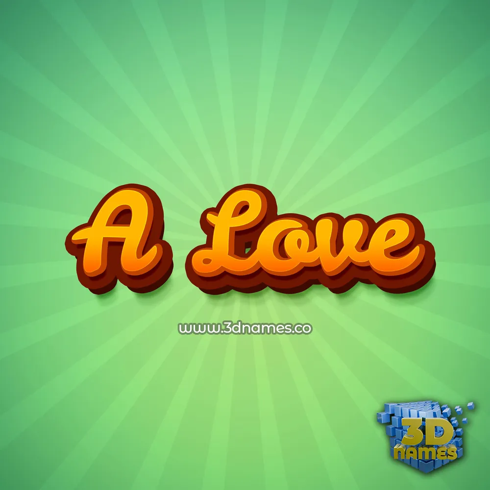 a love in Green Rays style - 3D name wallpaper