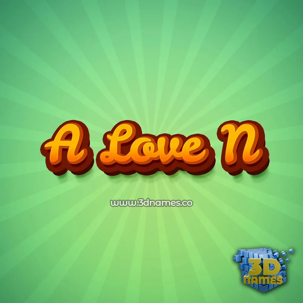 a love n in Green Rays style - 3D name wallpaper