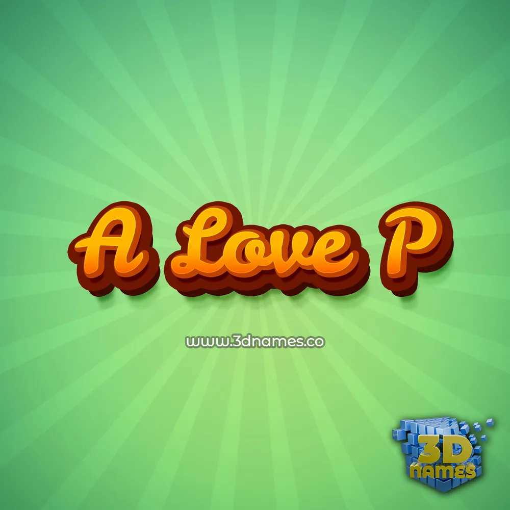 a love p in Green Rays style - 3D name wallpaper