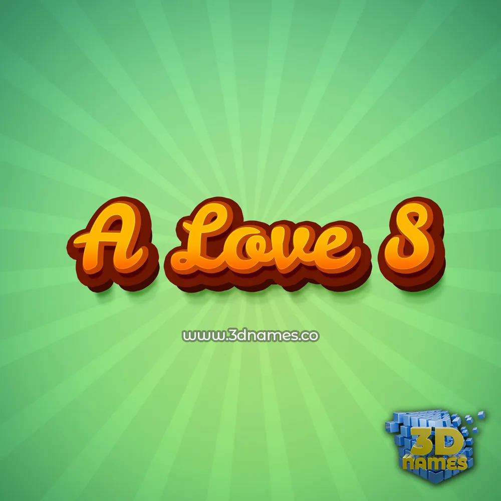 a love s in Green Rays style - 3D name wallpaper