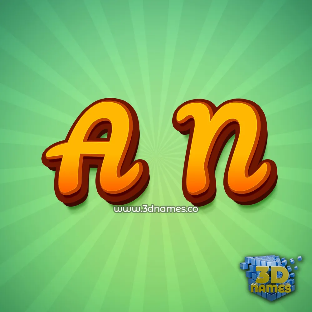 a n in Green Rays style - 3D name wallpaper