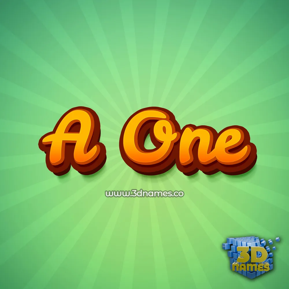 a one in Green Rays style - 3D name wallpaper