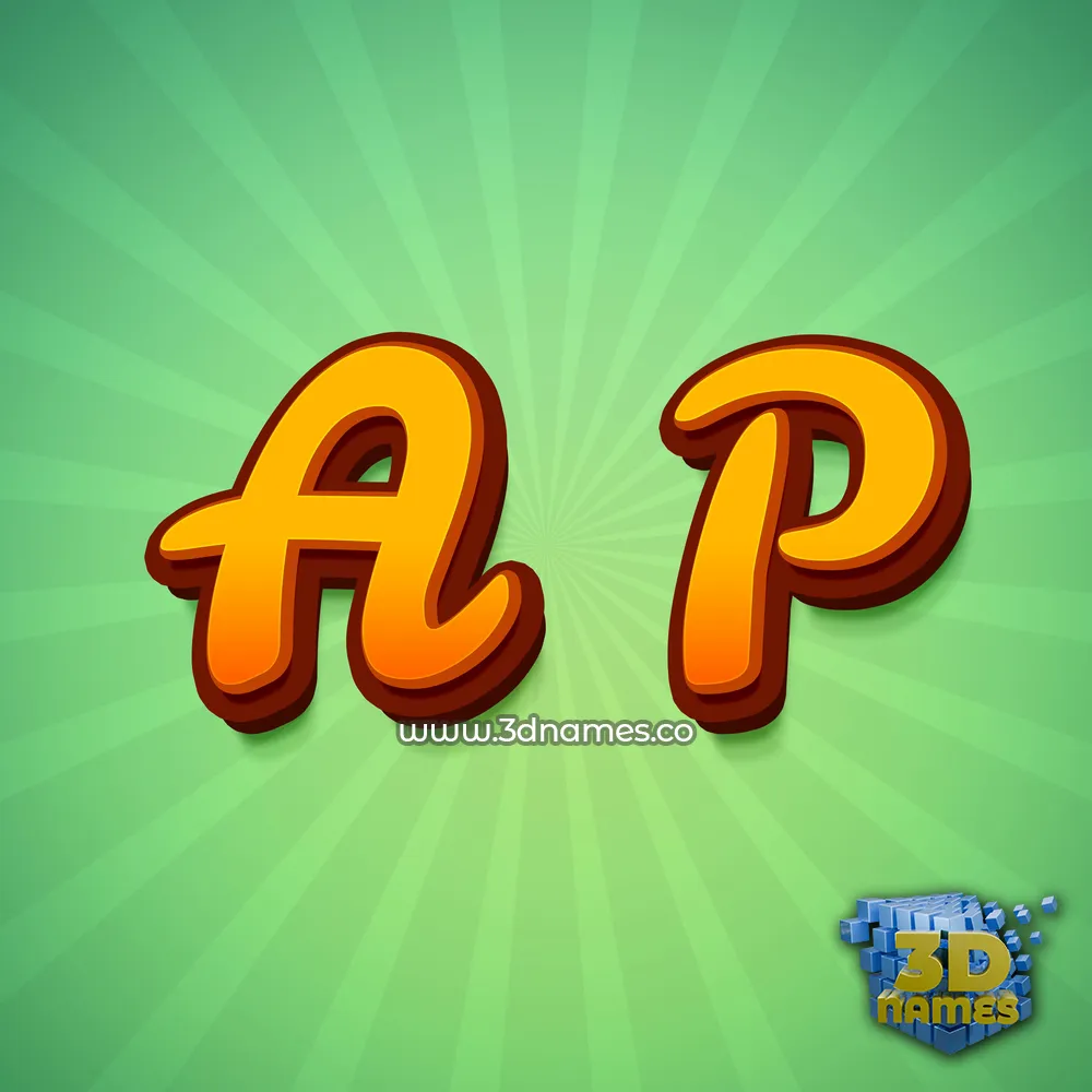 a p in Green Rays style - 3D name wallpaper